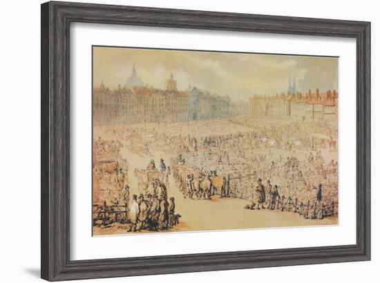 View of Smithfield Market, London, 1810-Unknown-Framed Giclee Print