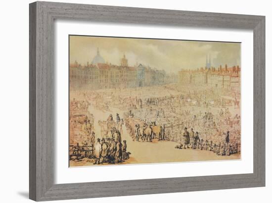 View of Smithfield Market, London, 1810-Unknown-Framed Giclee Print