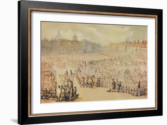 View of Smithfield Market, London, 1810-Unknown-Framed Giclee Print
