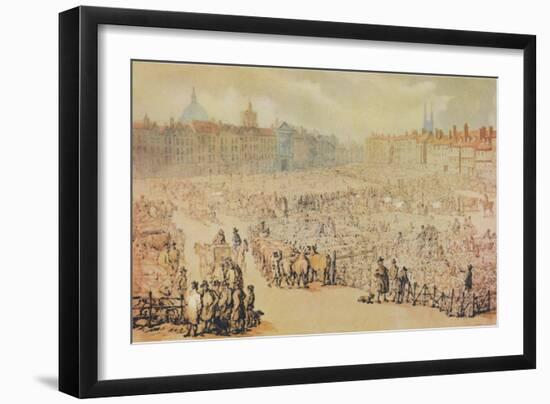 View of Smithfield Market, London, 1810-Unknown-Framed Giclee Print