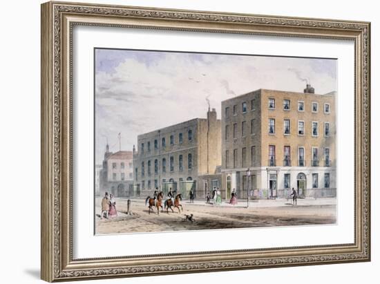 View of Soho Square and the Catholic Chapel, 1850-Thomas Hosmer Shepherd-Framed Giclee Print