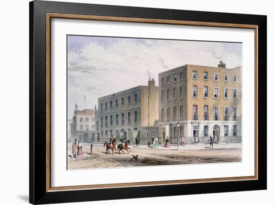 View of Soho Square and the Catholic Chapel, 1850-Thomas Hosmer Shepherd-Framed Giclee Print