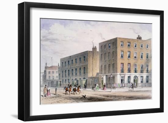 View of Soho Square and the Catholic Chapel, 1850-Thomas Hosmer Shepherd-Framed Giclee Print