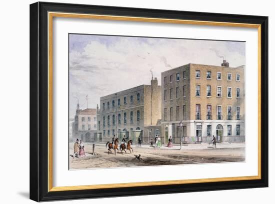 View of Soho Square and the Catholic Chapel, 1850-Thomas Hosmer Shepherd-Framed Giclee Print