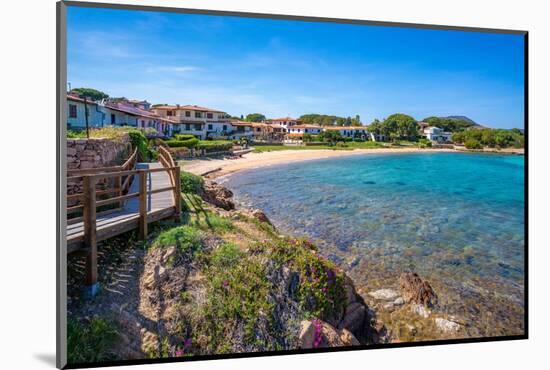 View of Spiaggia di Porto San Paolo and clear blue water, Porto San Paolo, Sardinia, Mediterranean-Frank Fell-Mounted Photographic Print