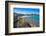 View of Spiaggia di Porto San Paolo and clear blue water, Porto San Paolo, Sardinia, Mediterranean-Frank Fell-Framed Photographic Print