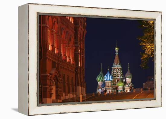 View of St Basil's Cathedral from Manezh Square.-Jon Hicks-Framed Premier Image Canvas