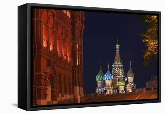 View of St Basil's Cathedral from Manezh Square.-Jon Hicks-Framed Premier Image Canvas