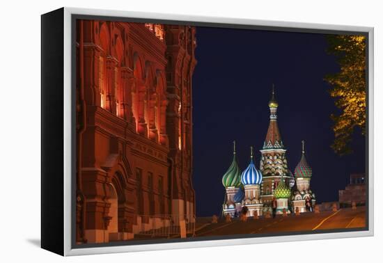 View of St Basil's Cathedral from Manezh Square.-Jon Hicks-Framed Premier Image Canvas