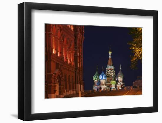 View of St Basil's Cathedral from Manezh Square.-Jon Hicks-Framed Photographic Print