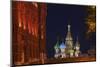 View of St Basil's Cathedral from Manezh Square.-Jon Hicks-Mounted Photographic Print