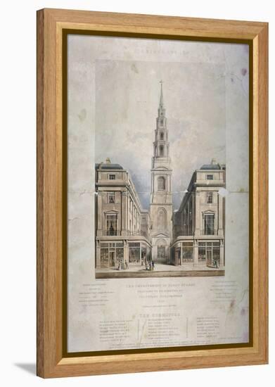 View of St Bride's Avenue Including the Premises of Pitman and Ashfield, City of London, 1825-T Kearnan-Framed Premier Image Canvas