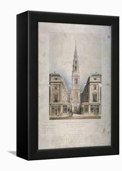 View of St Bride's Avenue Including the Premises of Pitman and Ashfield, City of London, 1825-T Kearnan-Framed Premier Image Canvas