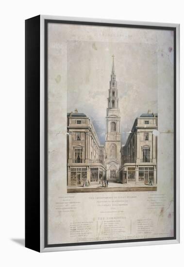 View of St Bride's Avenue Including the Premises of Pitman and Ashfield, City of London, 1825-T Kearnan-Framed Premier Image Canvas