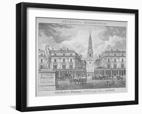 View of St Bride's Church, Fleet Street, Through St Bride Avenue, City of London, 1830-null-Framed Giclee Print