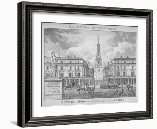 View of St Bride's Church, Fleet Street, Through St Bride Avenue, City of London, 1830-null-Framed Giclee Print