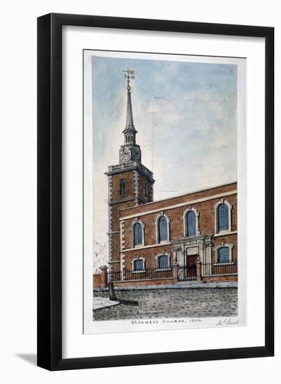 View of St James's Church, Piccadilly from Jermyn Street, London, 1806-Frederick Nash-Framed Giclee Print