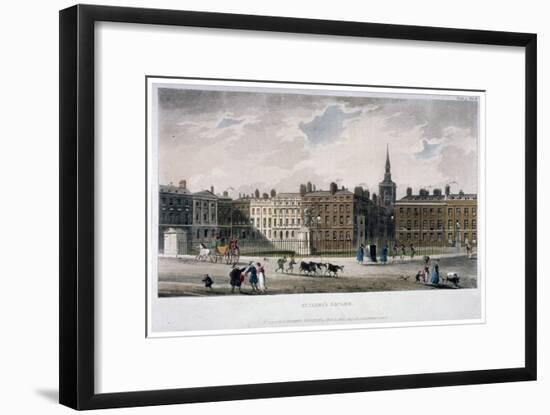 View of St James's Square from the South-East Corner, London, 1812-null-Framed Giclee Print