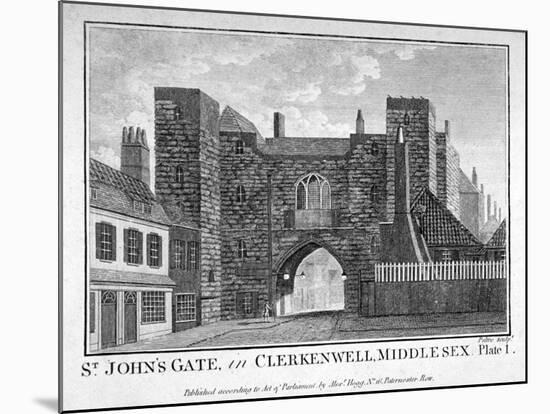 View of St John's Gate, Clerkenwell, London, C1790-John Peltro-Mounted Giclee Print