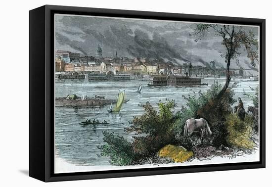 View of St Louis, Missouri, USA, C1880-null-Framed Premier Image Canvas