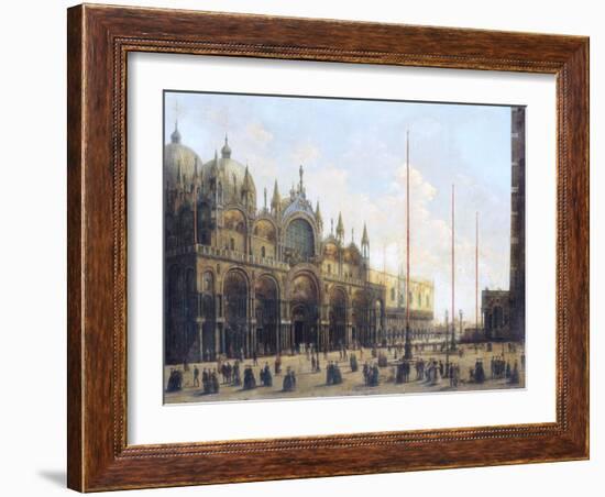 View of St. Mark's Basilica, Venice-Giuseppe Bernardino Bison-Framed Giclee Print