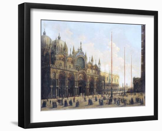 View of St. Mark's Basilica, Venice-Giuseppe Bernardino Bison-Framed Giclee Print