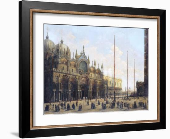 View of St. Mark's Basilica, Venice-Giuseppe Bernardino Bison-Framed Giclee Print