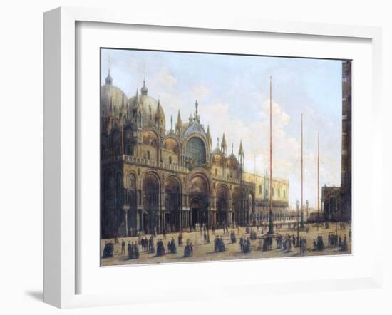 View of St. Mark's Basilica, Venice-Giuseppe Bernardino Bison-Framed Giclee Print