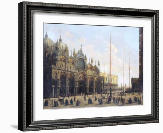 View of St. Mark's Basilica, Venice-Giuseppe Bernardino Bison-Framed Giclee Print