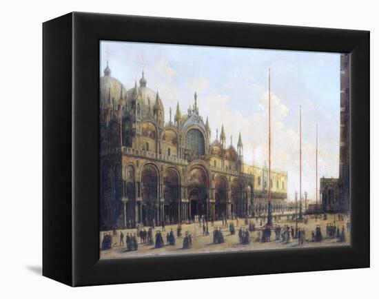 View of St. Mark's Basilica, Venice-Giuseppe Bernardino Bison-Framed Premier Image Canvas