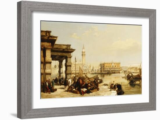 View of St. Marks from the Punta Della Dogana, Venice-Edward Pritchett-Framed Giclee Print