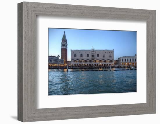 View of St. Marks Square and Doge Palace from Canal, Venice, Italy-Darrell Gulin-Framed Photographic Print