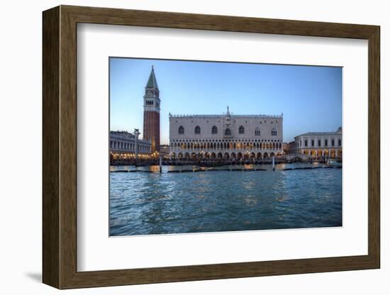 View of St. Marks Square and Doge Palace from Canal, Venice, Italy-Darrell Gulin-Framed Photographic Print