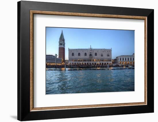 View of St. Marks Square and Doge Palace from Canal, Venice, Italy-Darrell Gulin-Framed Photographic Print