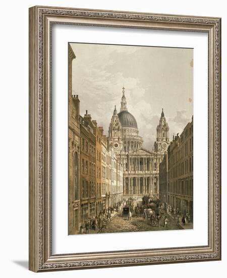 View of St. Paul's Cathedral from Ludgate Hill, 1852-null-Framed Giclee Print