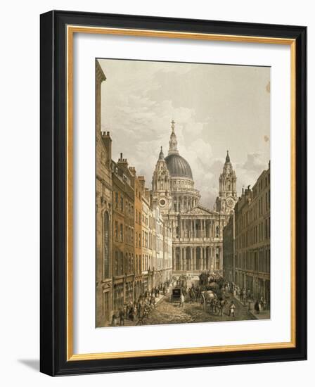 View of St. Paul's Cathedral from Ludgate Hill, 1852-null-Framed Giclee Print