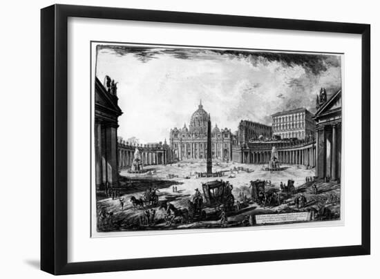 View of St Peter's Basilica and Piazza, from the 'Views of Rome' Series, C.1760-Giovanni Battista Piranesi-Framed Giclee Print