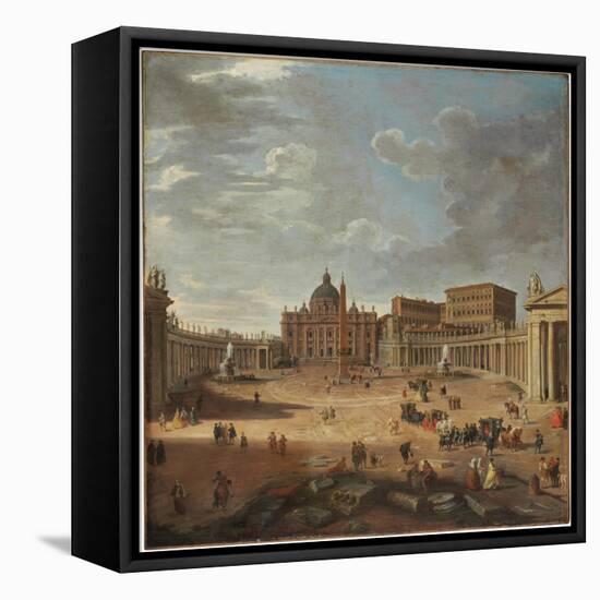 View of St. Peter's Square, Rome-Giovanni Paolo Pannini-Framed Premier Image Canvas