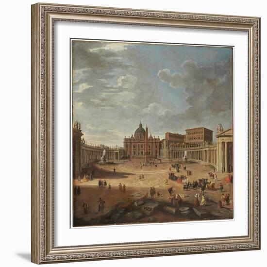 View of St. Peter's Square, Rome-Giovanni Paolo Pannini-Framed Giclee Print