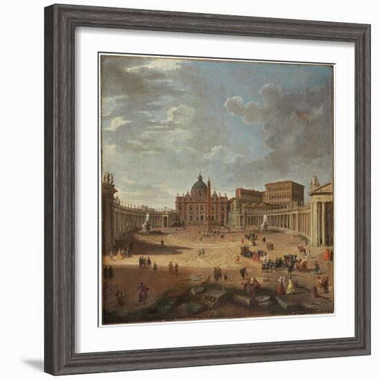 View of St. Peter's Square, Rome-Giovanni Paolo Pannini-Framed Giclee Print