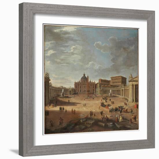 View of St. Peter's Square, Rome-Giovanni Paolo Pannini-Framed Giclee Print