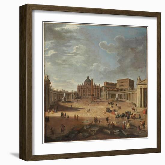 View of St. Peter's Square, Rome-Giovanni Paolo Pannini-Framed Giclee Print