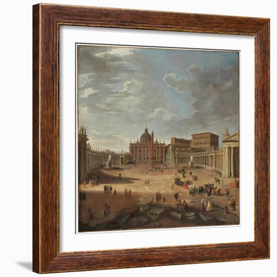 View of St. Peter's Square, Rome-Giovanni Paolo Pannini-Framed Giclee Print