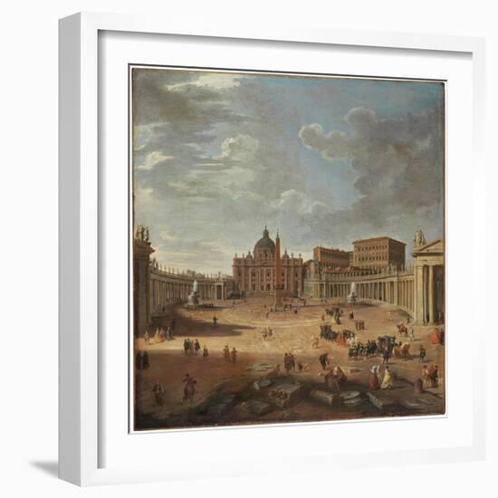 View of St. Peter's Square, Rome-Giovanni Paolo Pannini-Framed Giclee Print