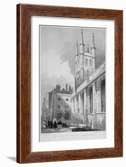 View of St Sepulchre Church from Skinner Street, City of London, 1837-John Le Keux-Framed Giclee Print