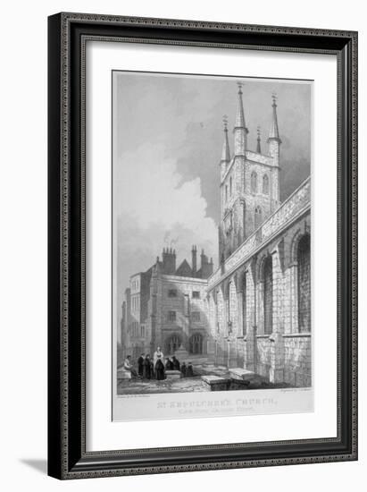 View of St Sepulchre Church from Skinner Street, City of London, 1837-John Le Keux-Framed Giclee Print