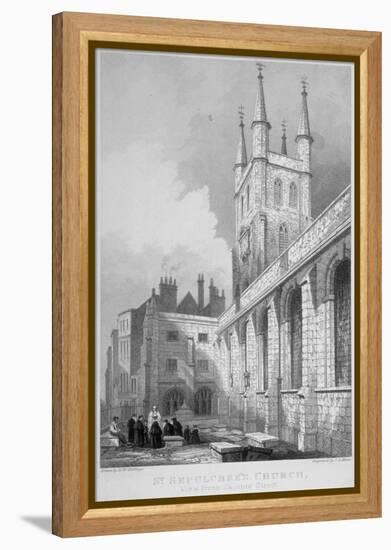 View of St Sepulchre Church from Skinner Street, City of London, 1837-John Le Keux-Framed Premier Image Canvas