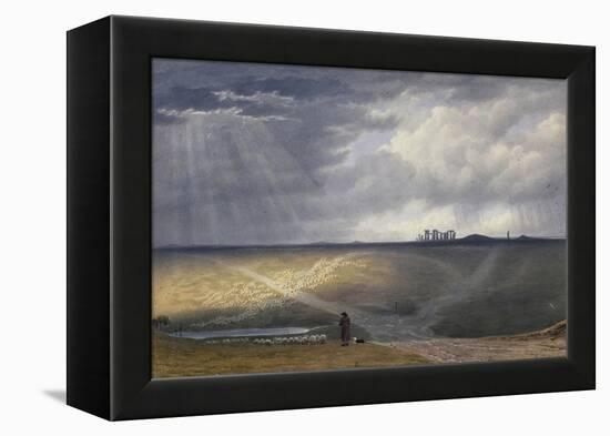 View of Stonehenge-J. M. W. Turner-Framed Premier Image Canvas