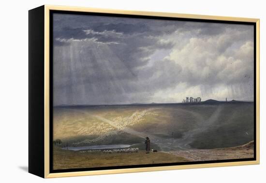 View of Stonehenge-J. M. W. Turner-Framed Premier Image Canvas
