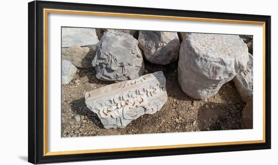 View of stones at archaeological site in ancient port city of Caesarea, Tel Aviv, Israel-null-Framed Photographic Print